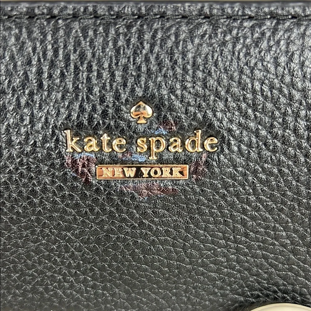 Kate Spade Cherry Street Black Pebbled Leather Shoulder Bag Bow Accent - Picture 3 of 10